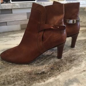 Chloe Brown Leather Heeled Ankle Booties size 40